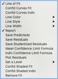 Figure 35 JMP: Linear Fit Contextual Menus