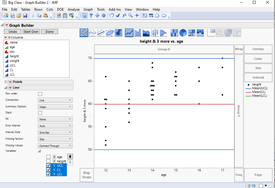 Solved: How to define the control limits from a column using graph ...