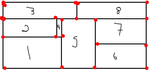 one to four rectangles share each corner