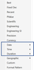 Figure 5. Format options for Dates, Times and Durations for a column.