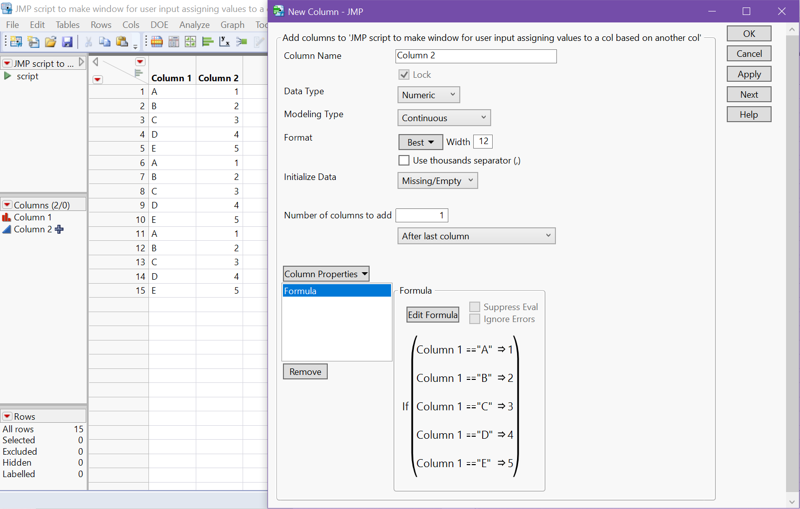 Solved: How To Make A JMP Script To Make A New Window For User Input ...