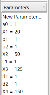 Figure 5:  All ten parameters entered and initialized for our piecewise example