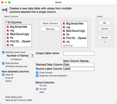 Solved Meta Data in Column Name to Row JMP User Community