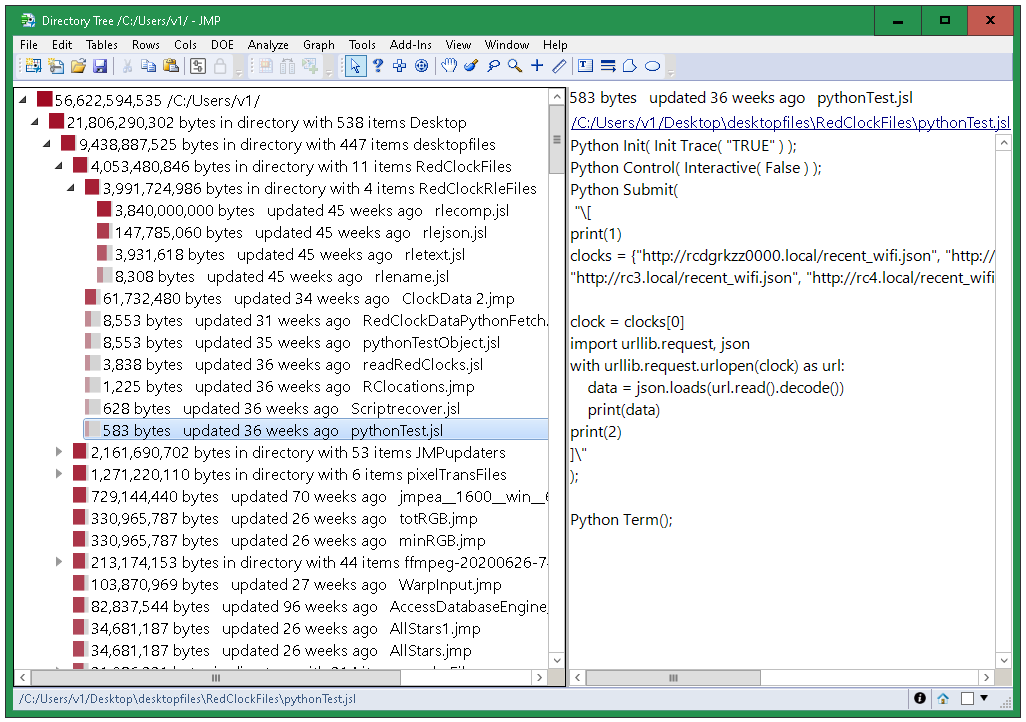 Directory Tree: Explore Space Used by Folders - JMP User Community