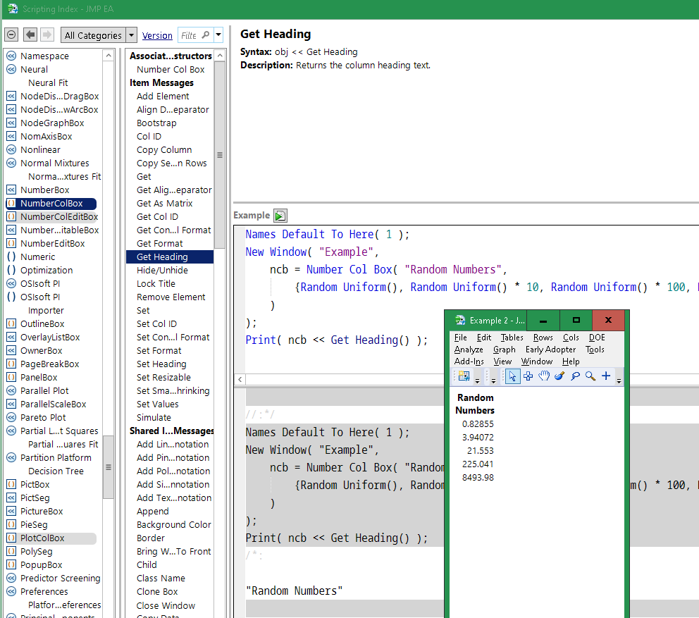 Scripting index example for Get Heading.