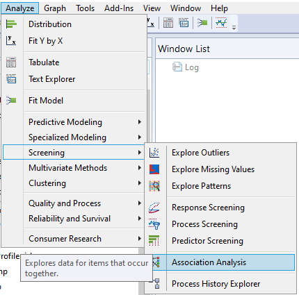 Solved: Association Analysis not showing up in JMP Pro 16 - JMP User ...