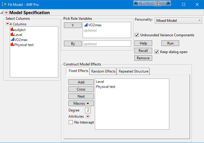 Solved Analyzing Repeated Measures Data In Jmp Software Masterthesis Example Jmp User Community