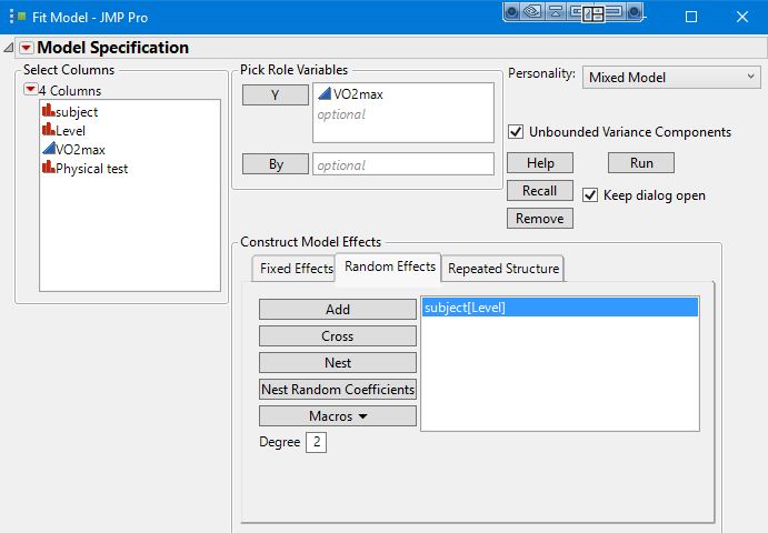 Solved Analyzing Repeated Measures Data In Jmp Software Masterthesis Example Jmp User Community