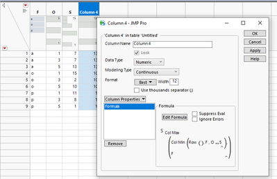 Solved Formula column where all row values are a certain column