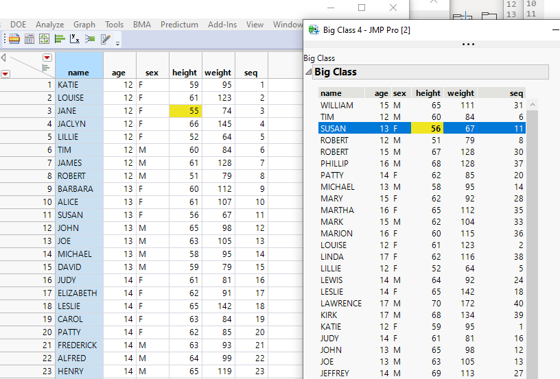 highlighting in table box does not sort.png