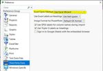 Excel Import Preferences