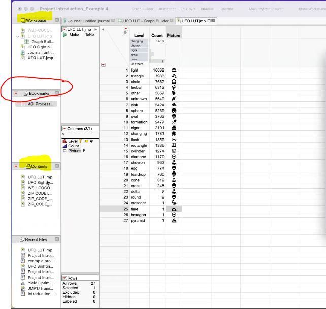 Workspace, Bookmarks, Content windows