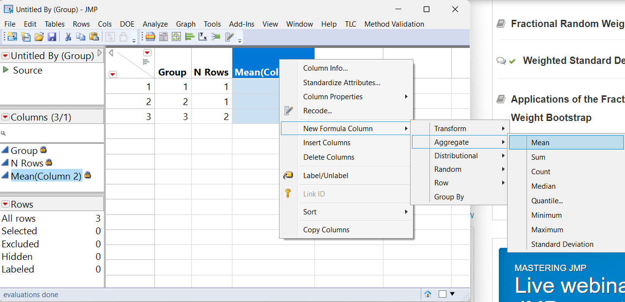 Weighted mean - JMP User Community
