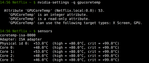 nvidia-settings and sensors commands to show temperature