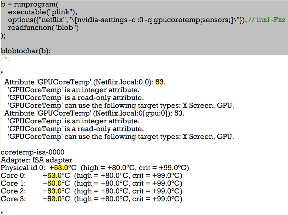 RunProgram with the blob option returns binary data which might convert to Unicode