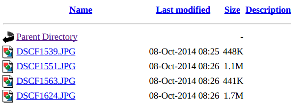 Apache server directory listing