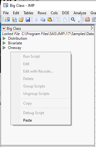 Apply a script to another data table - JMP User Community