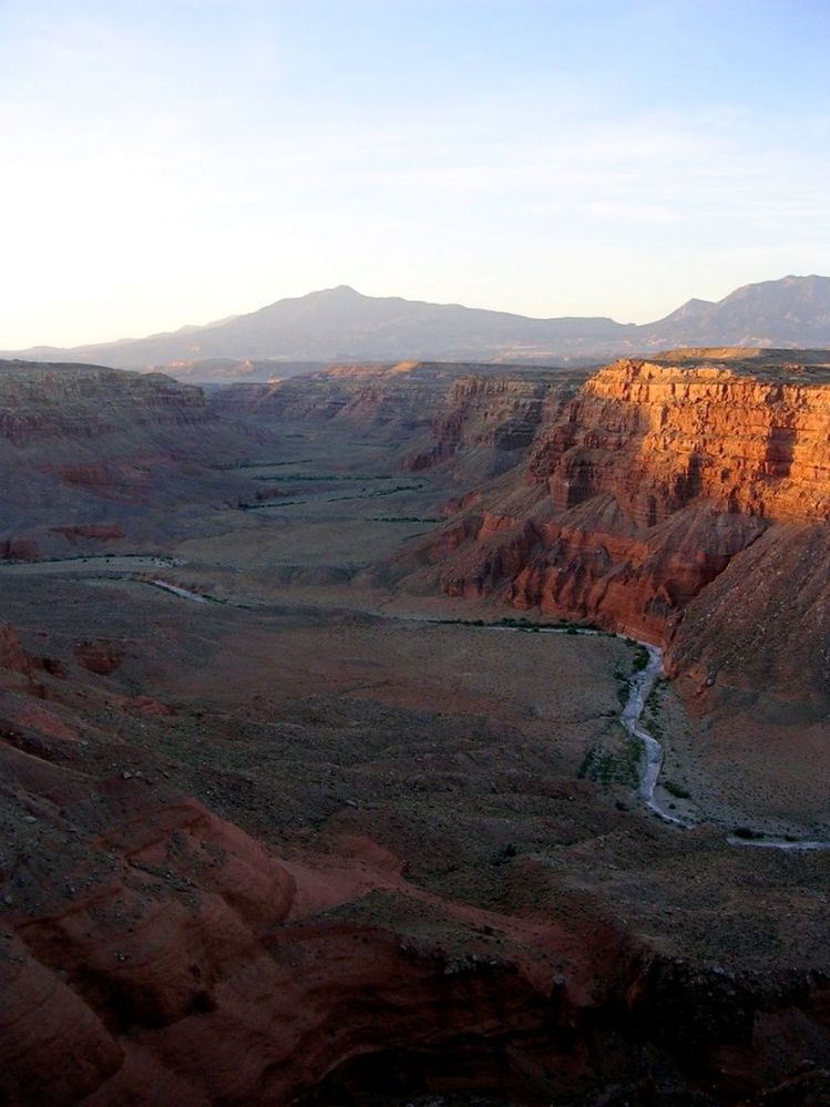 Bullfrog Creek (foreground) and the Henry Mtns. (background), one of the many beautiful field sites Peter has been able to work during his career as a geologist.