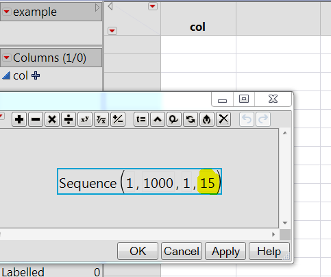 Formula with blocksize value substituted for the variable