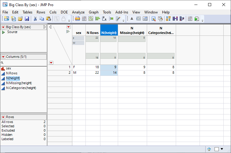 Solved: n rows doesn't mean n - JMP User Community