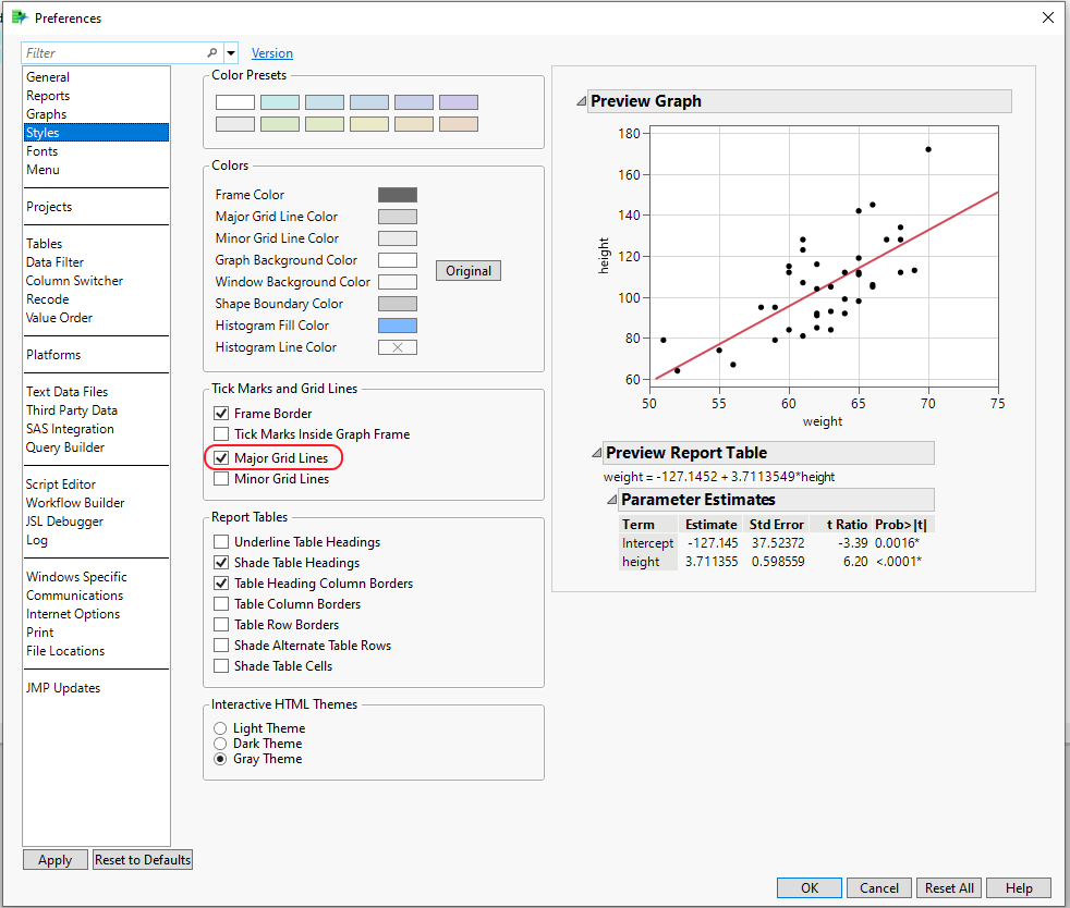 Settings - JMP User Community