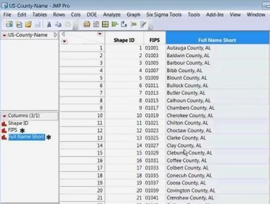 See how to find correct column formats for specific maps