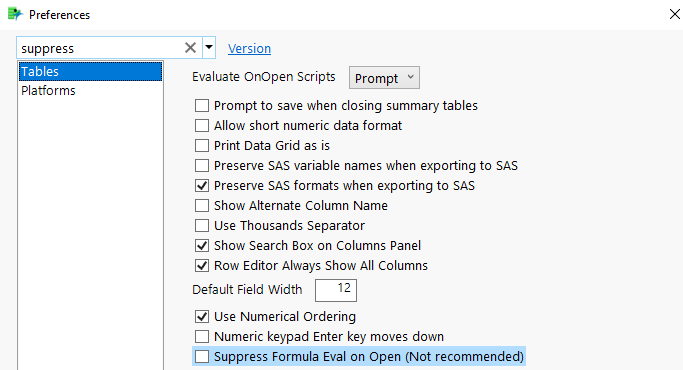 Solved Need help with JMP 17 Suppress formula evaluation JMP