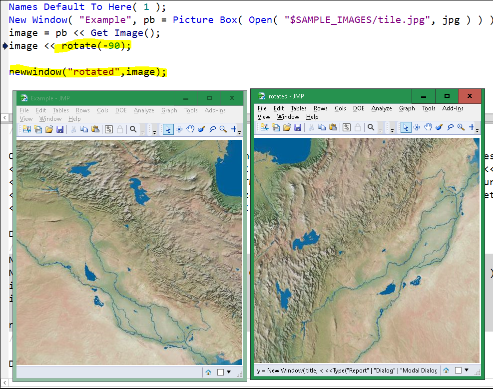 Use <<rotate(-90) and then show the new image in a separate window.