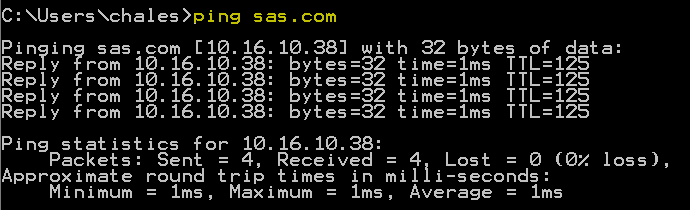 Using ping in a "dos box"