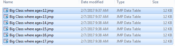 Select all the tables you would like to concatenate
