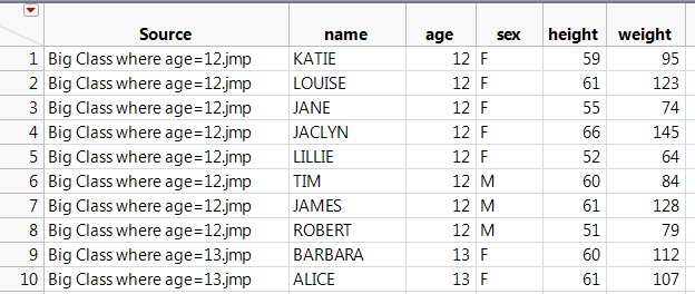 Output Table