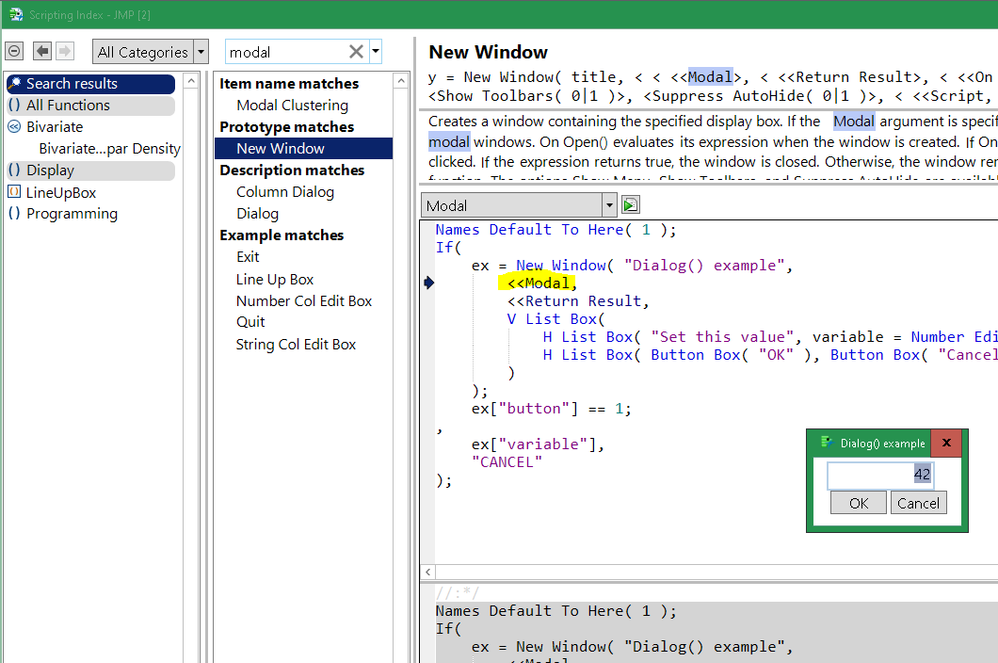 A modal window waits for a response; you can't do anything else until it closes.
