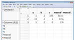 Data table with maximum value from row and name of maximum column for row