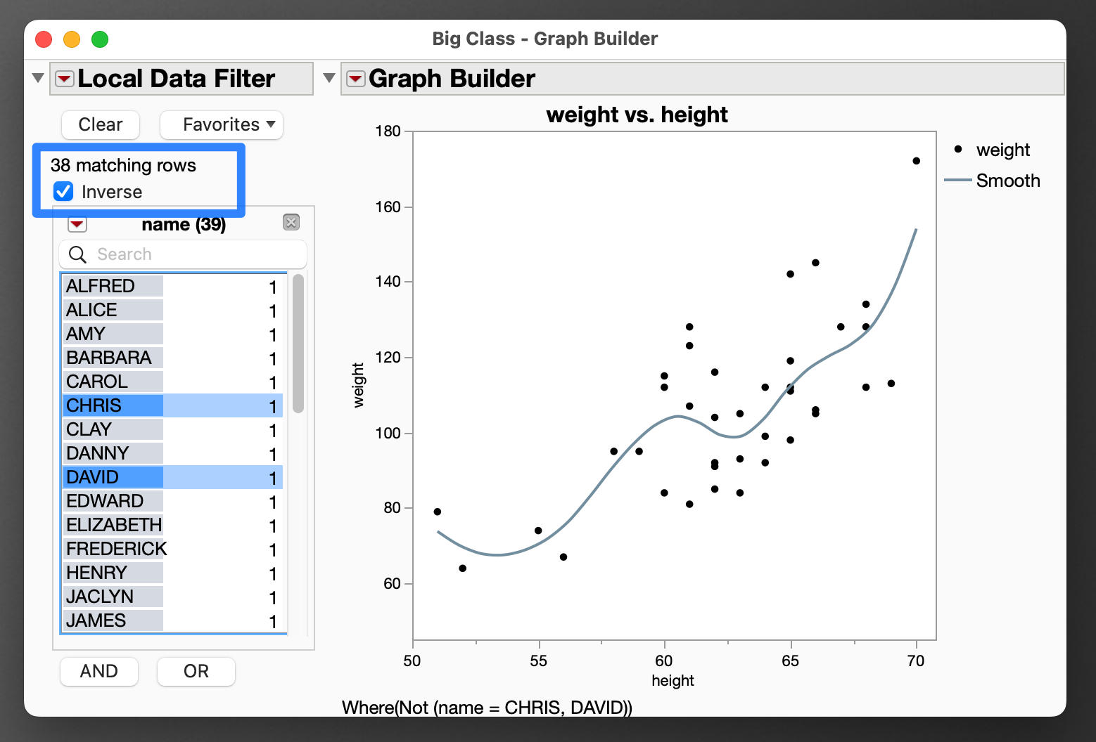 data filters, new option: "not" - JMP User Community