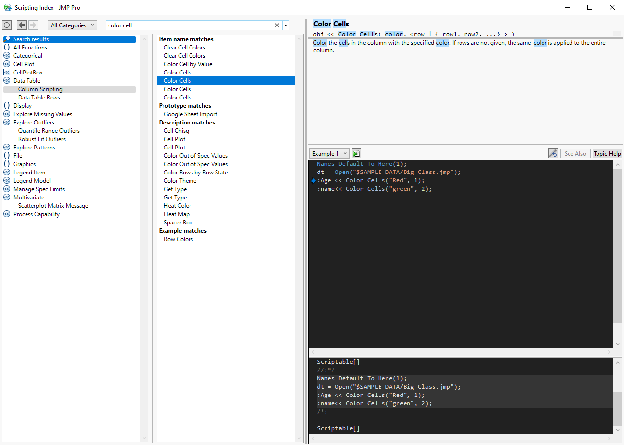 How can set different cells to different colors - JMP User Community