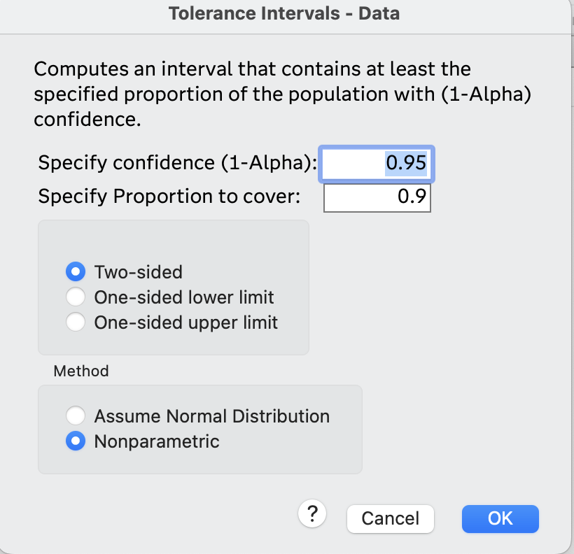 Solved: JMP offers specification proposal? - JMP User Community
