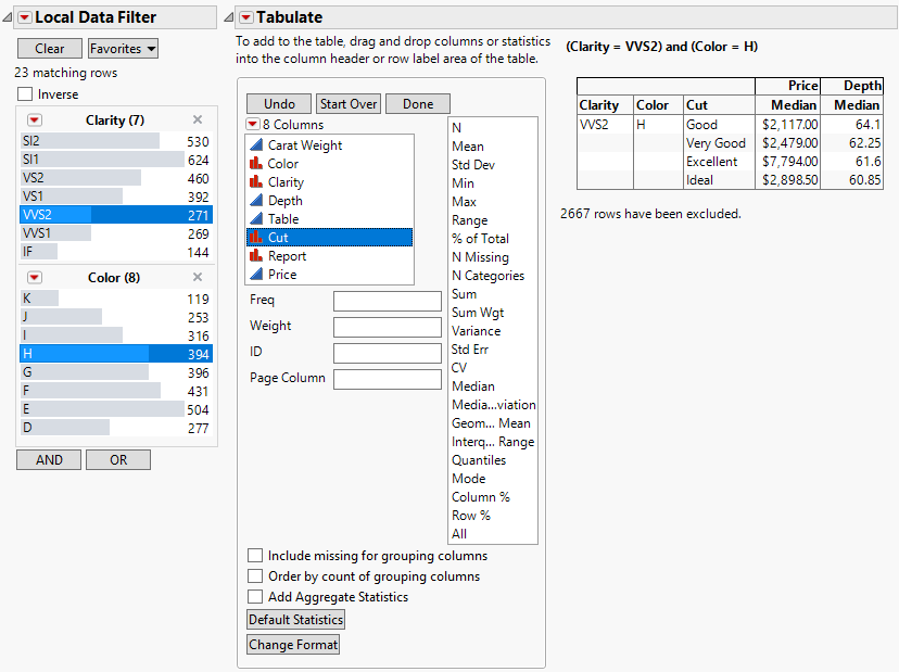 Change Selections in a Local Data Filter