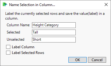 Name Selection in Column Option