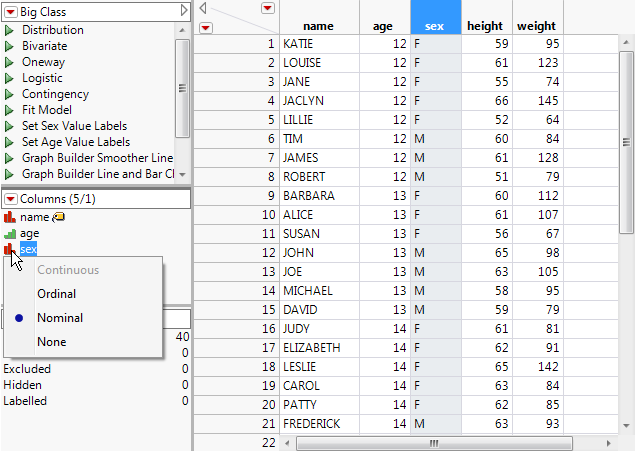 Changing Modeling Type Through Data Table