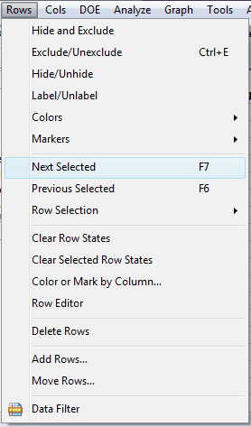 Locate Selected Rows (Windows) - JMP User Community