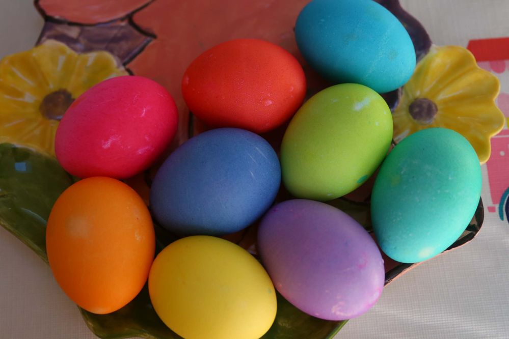 How do you get a 2-year-old to rank nine different Easter egg colors? (Photos by Caroll Co)