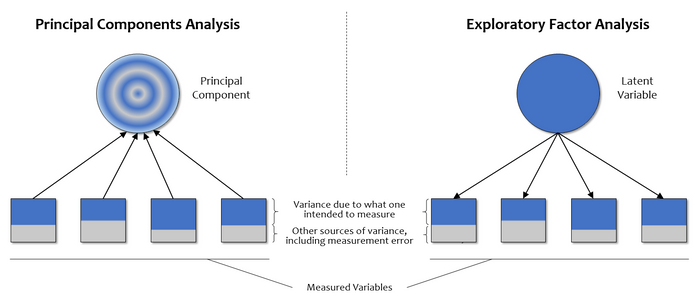 Figure 4. Graphic comparison of principal components analysis and exploratory factor analysis.