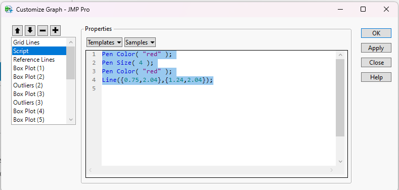 Solved: Change color any line of boxplot - JMP User Community