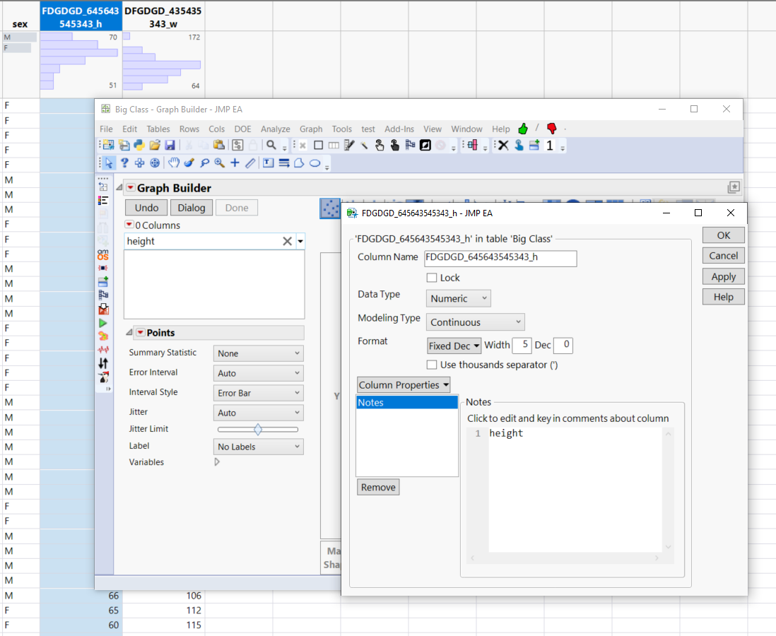Ho to handle cryptic Column names? JMP User Community
