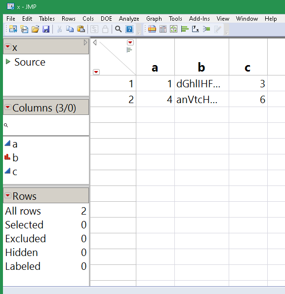 (a lot of) base 64 data in middle column