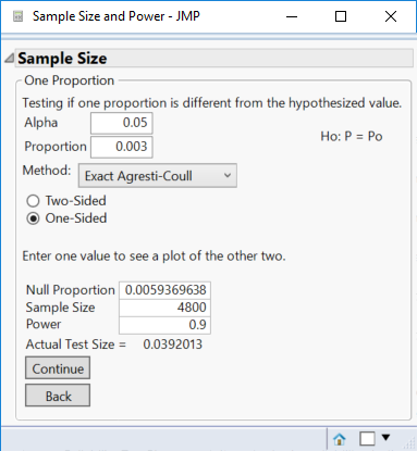 engineer Than Creature Solved: How to determine sample size for known defect size? - JMP User  Community