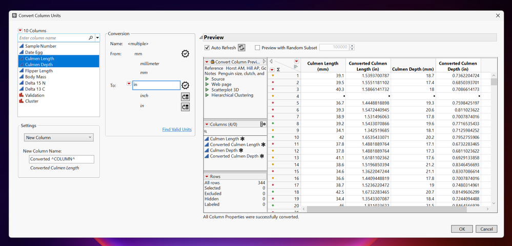 Unit Conversion with Preview