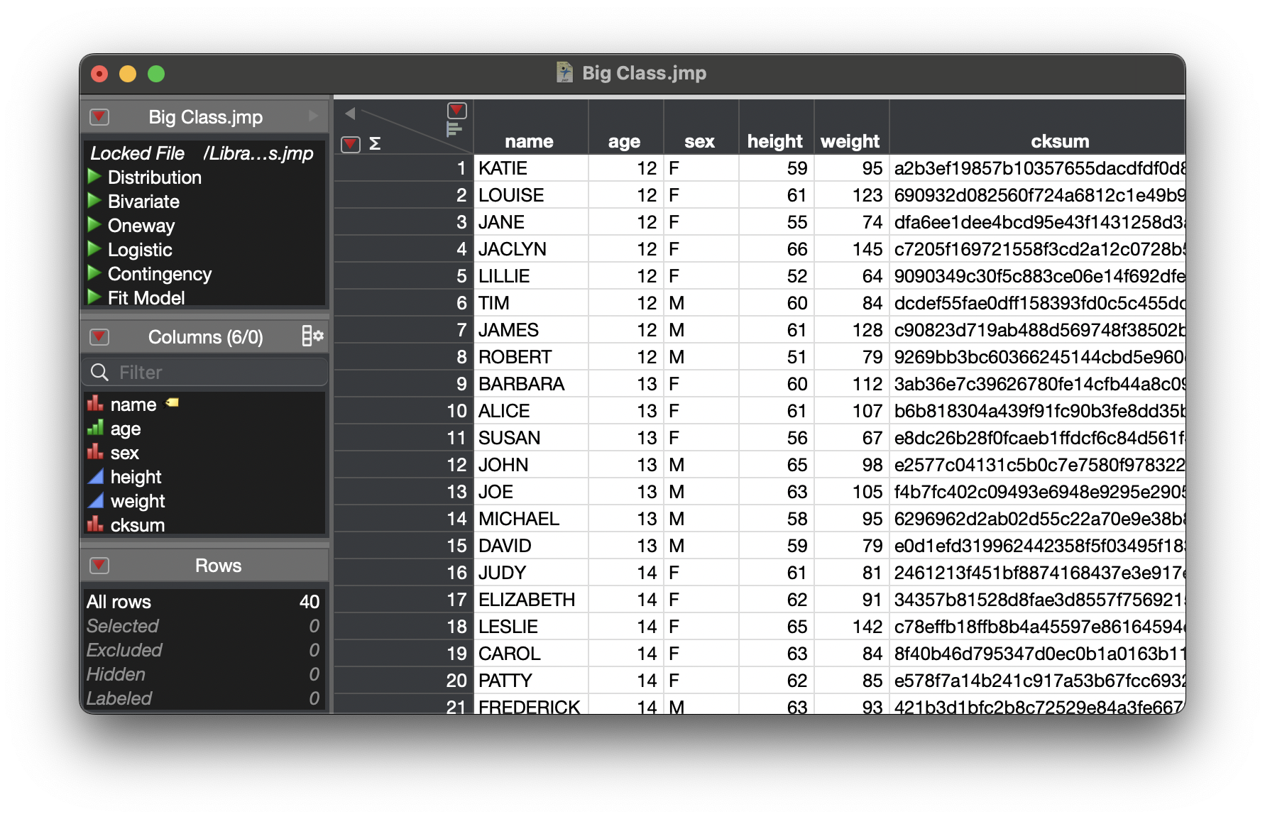 Can Jmp Compute The Md5 Value For Each Row Of Text In The Specified Column Jmp User Community 4301