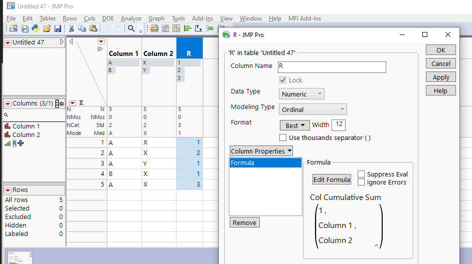 Solved: Order of appearance of a set of values - JMP User Community
