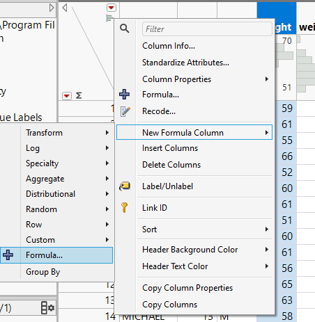 New Formula column - new entry: draft function (💚) - JMP User Community